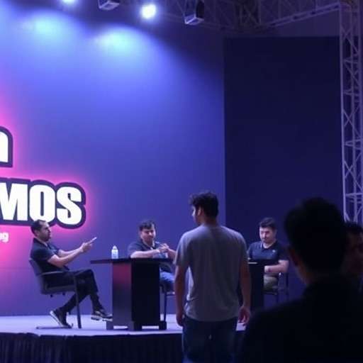 Hyderabad Championship Deccan Dynamos tournament in Hyderabad with players competing on stage