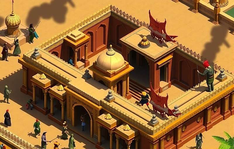 Deccan Dynamos Gameplay Deccan Dynamos gameplay showing a battle scene with South Indian temple architecture